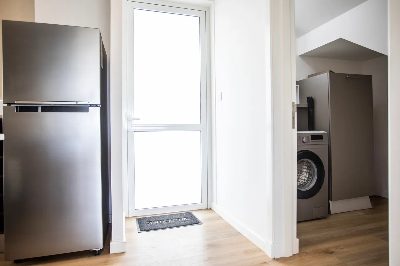 Entrée, frigo et buanderie